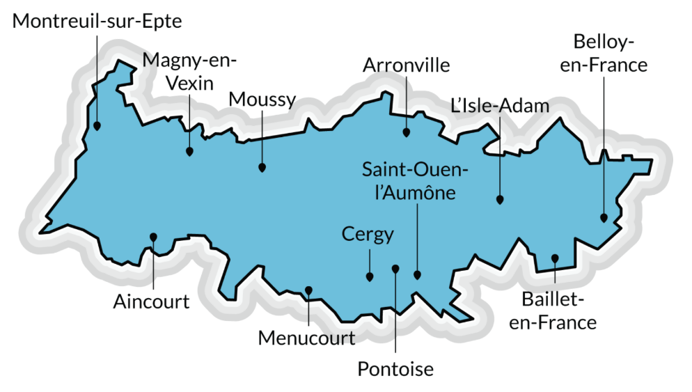  Assainissement Val d'Oise - Carte du Val-d’Oise (95) – Zones desservies 