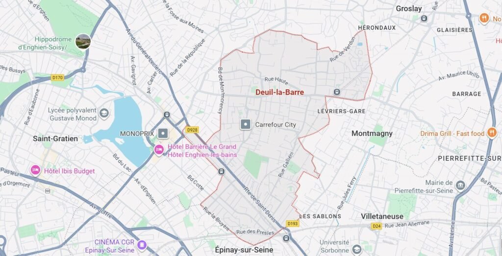 Plan de Deuil-la-Barre (95170) – Intervention assainissement 7j/7