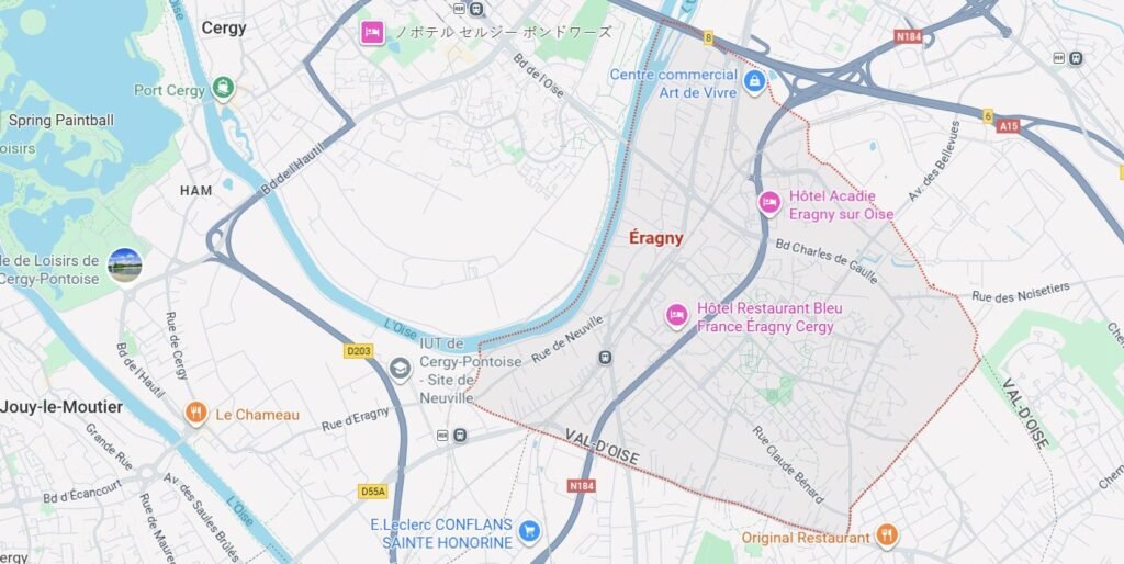 Localisation de l’entreprise d’assainissement à Éragny 95 sur Google Maps