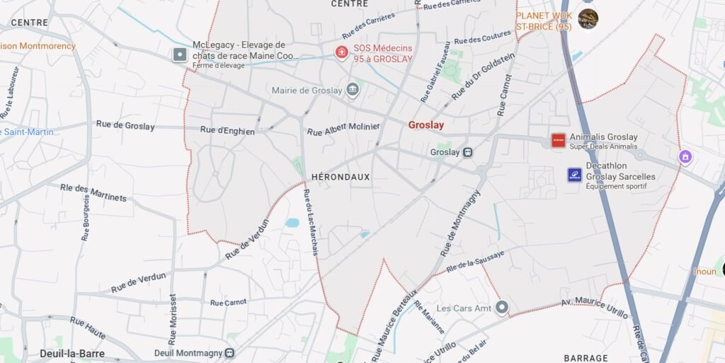carte des interventions assainissement à Groslay et alentours