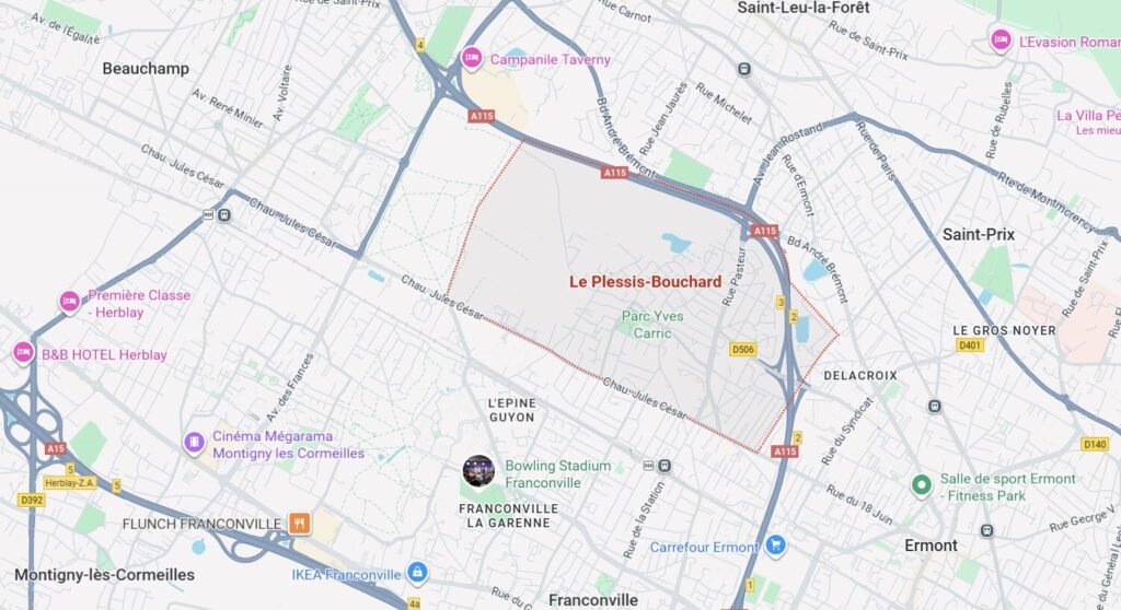 Carte localisation assainissement Le Plessis-Bouchard