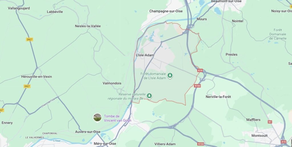 Carte Google Maps – Assainissement L’Isle-Adam et alentours Val-d’Oise