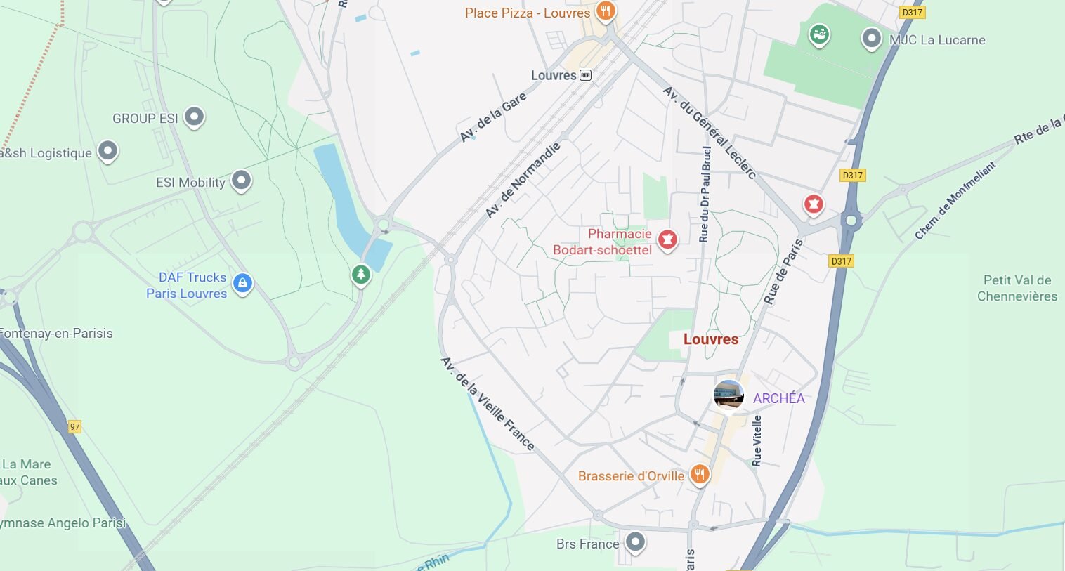 Carte Louvres 95380 – Zone d’intervention assainissement Val-d’Oise