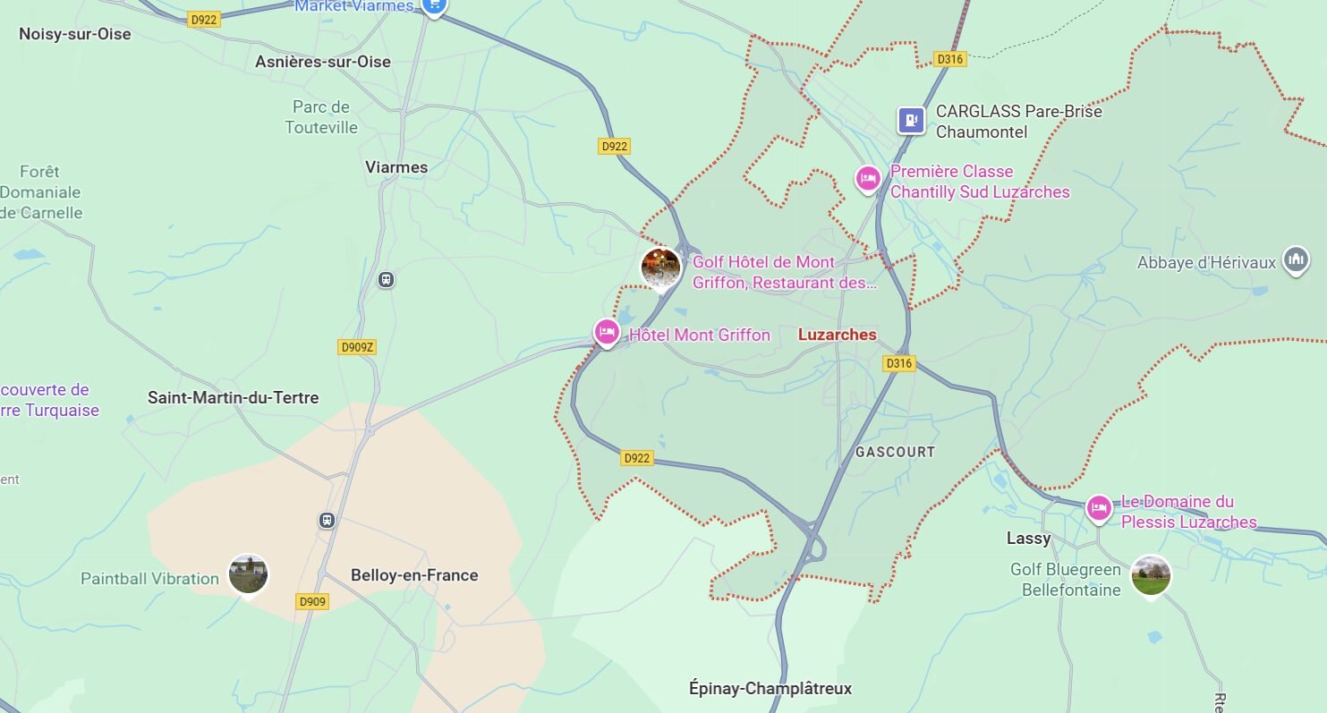 Plan de Luzarches 95270 – Localisation et communes voisines