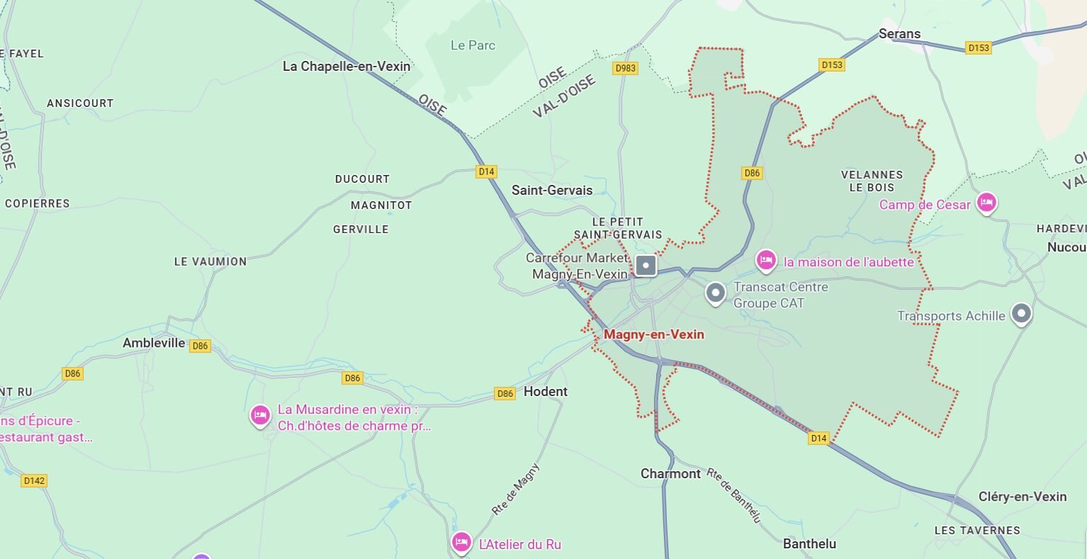 Plan Google Maps de Magny-en-Vexin 95420