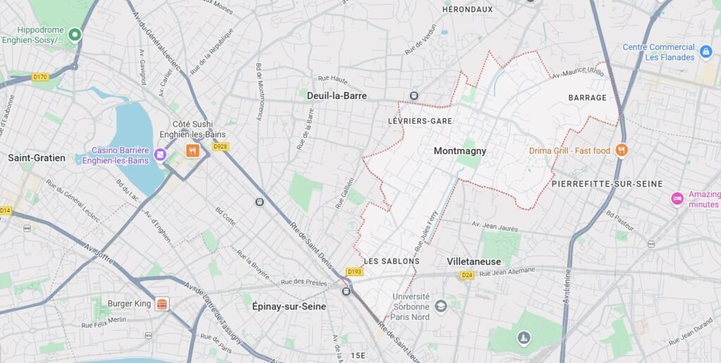 carte de Montmagny pour interventions d’assainissement dans la commune