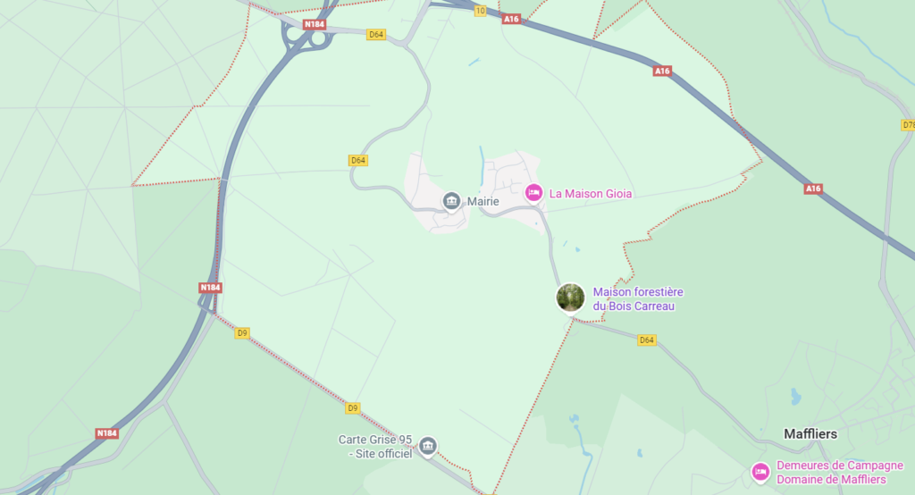 Carte Google Maps Nerville-la-Forêt localisation service assainissement