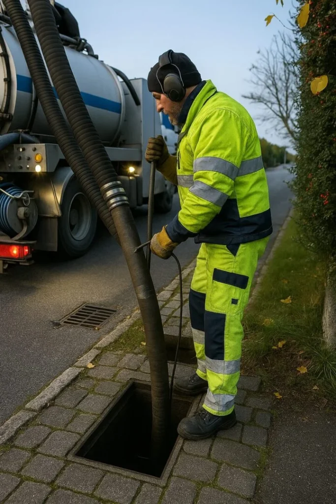 Pompage de fosse septique par camion hydrocureur à Chennevières-lès-Louvres