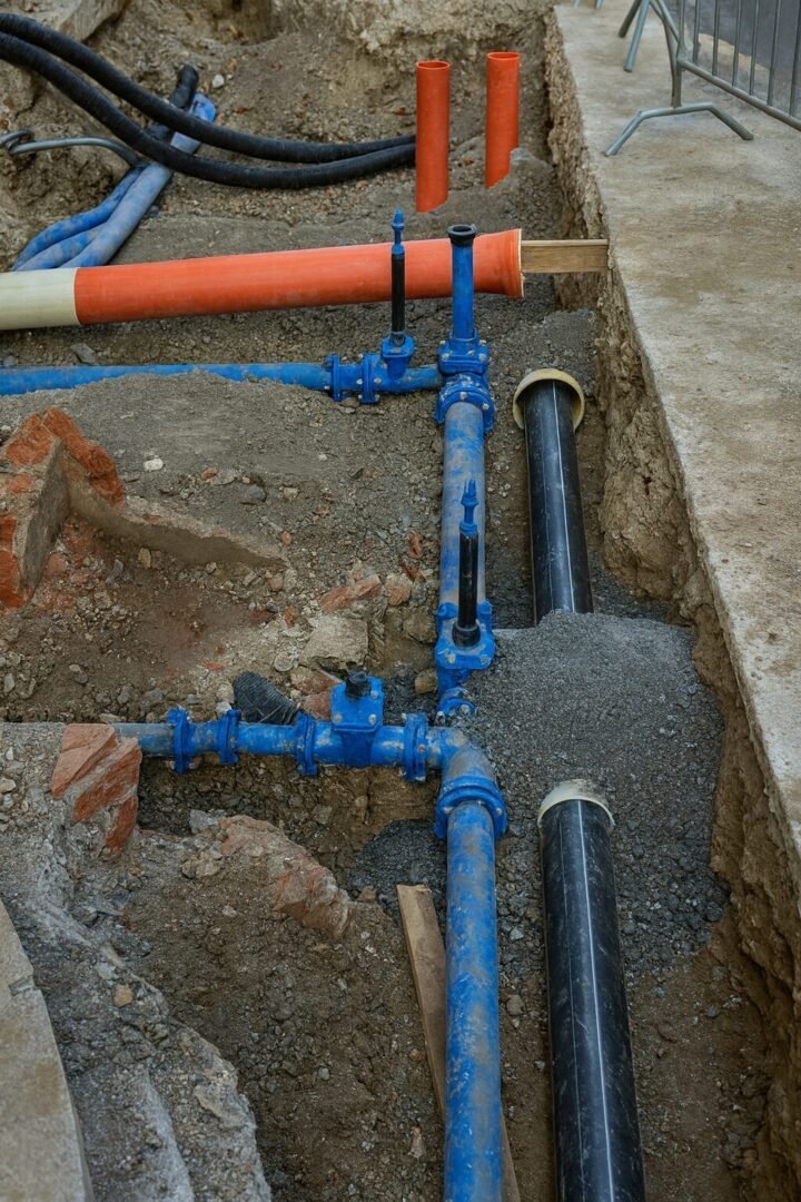 Travaux de raccordement à l’égout à Ezanville