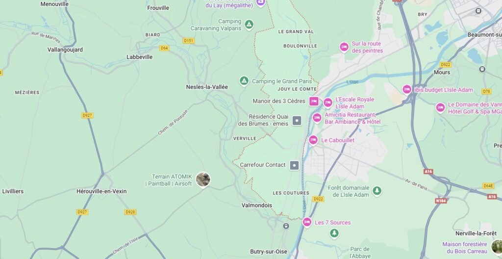 Carte Google Maps Parmain localisation service assainissement