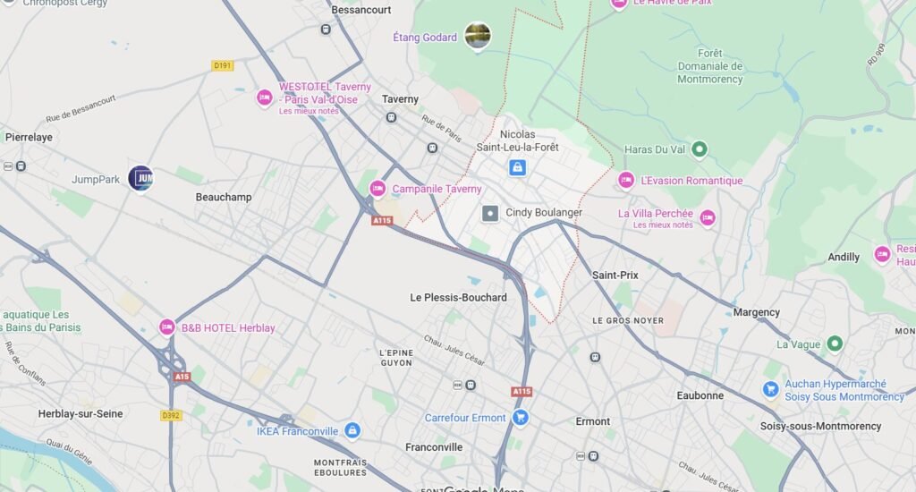 Carte Saint-Leu-la-Forêt assainissement